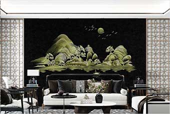 中卫森佰汇航空纤维墙咔（湖光山色）